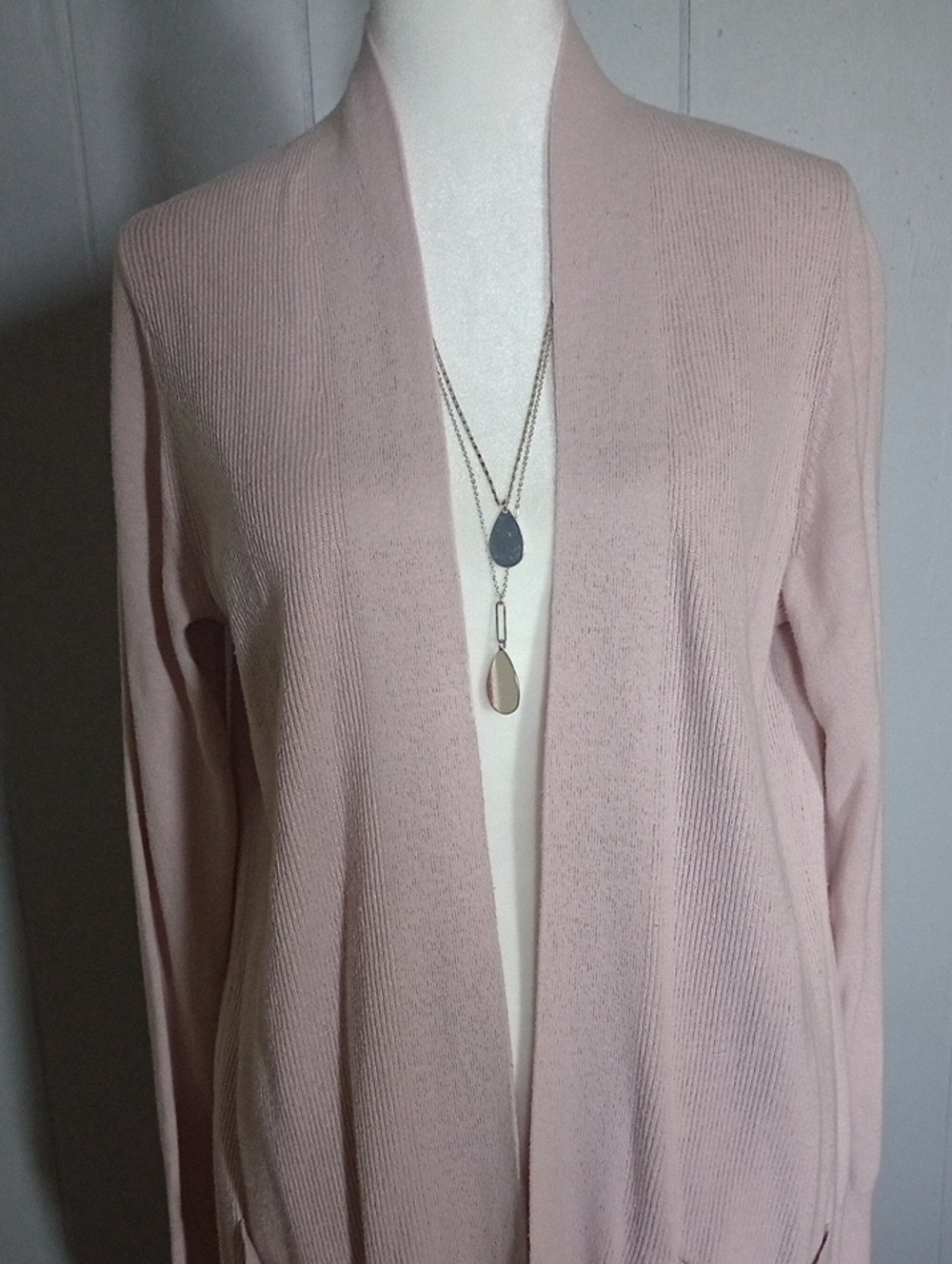 Gap Light Dusty Rose Open Front Cardigan Kimono With Pockets Size Medium - Picture 2 of 14